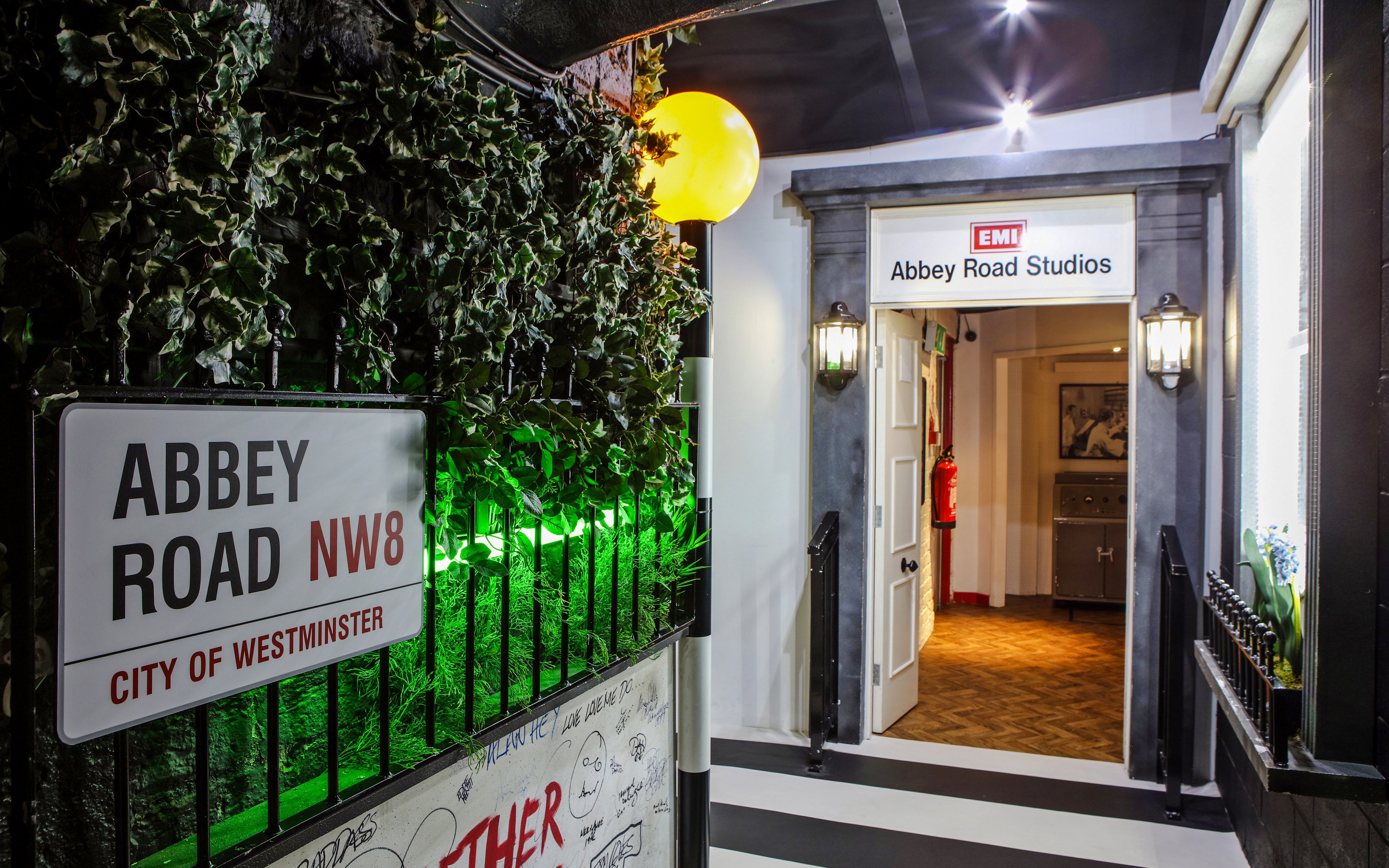 Abbey Road Studios entrance replica at The Beatles Story exhibit.