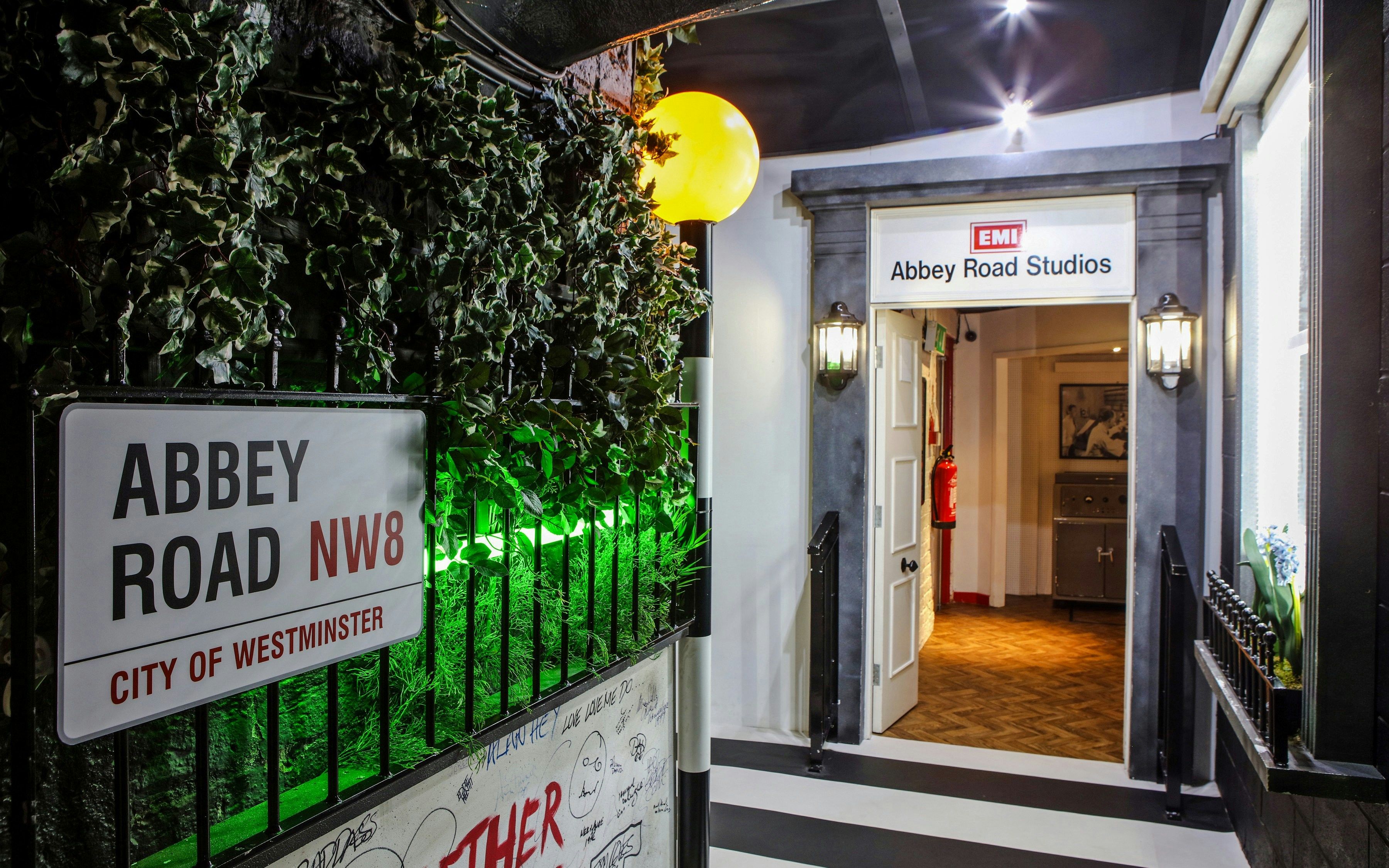 Abbey Road Studios entrance replica at The Beatles Story exhibit.