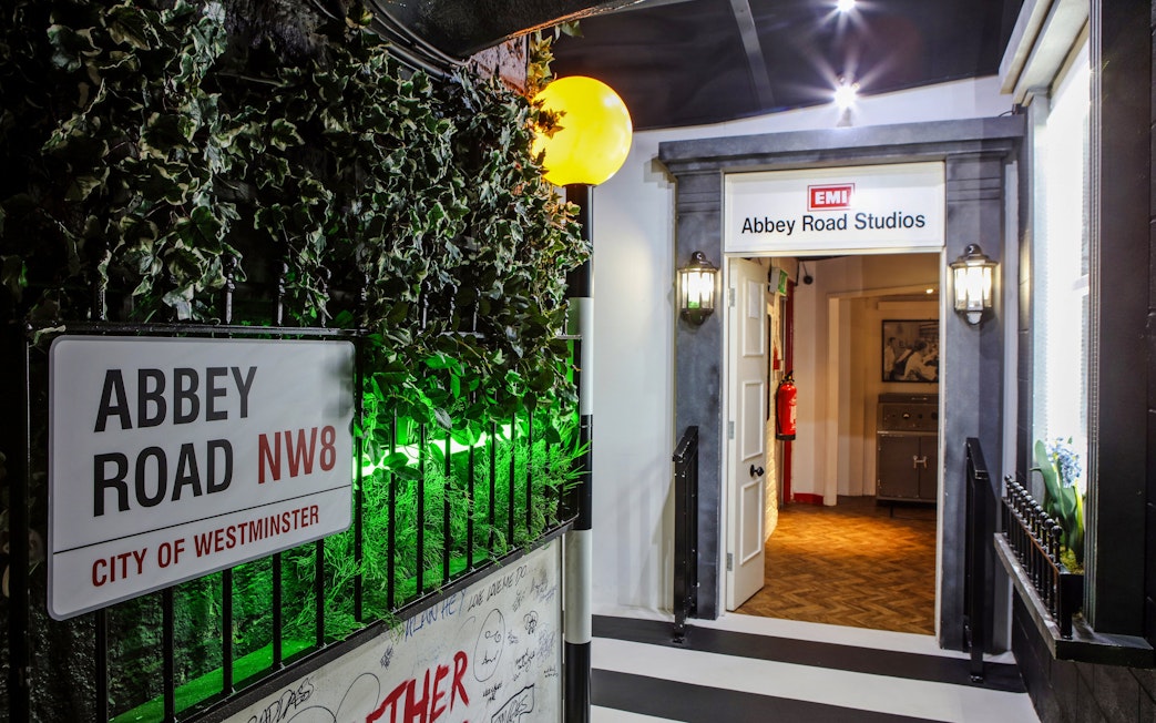 Abbey Road Studios entrance replica at The Beatles Story exhibit.