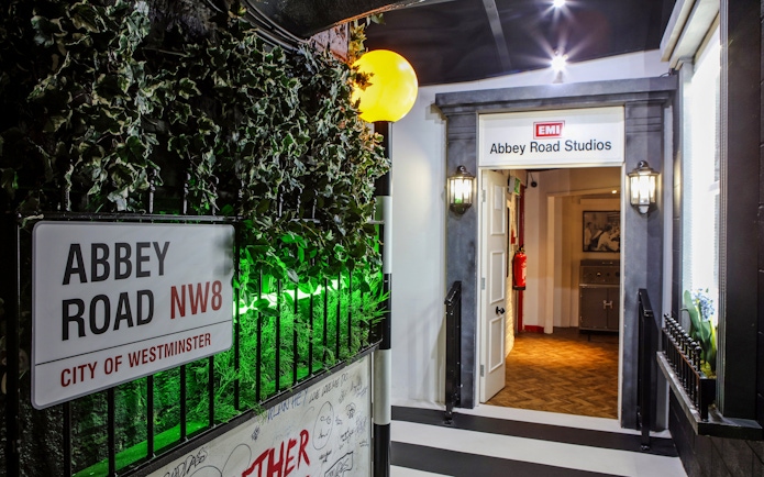 Abbey Road Studios entrance replica at The Beatles Story exhibit.