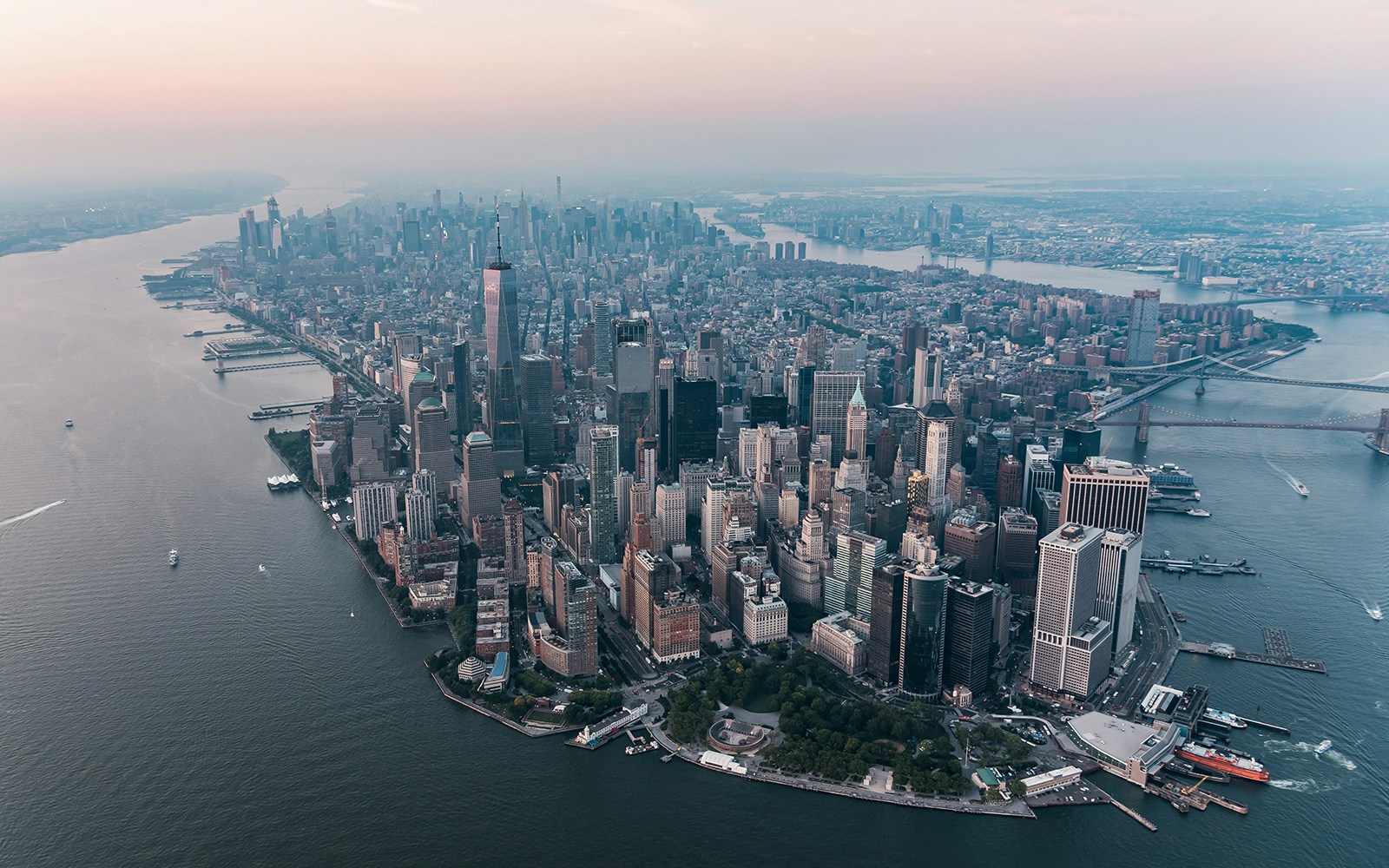 Vista de Nueva York en helicóptero