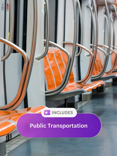 Subway seats in Rome, included with Roma Pass public transport.