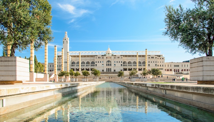 Olympic Stadium Barcelona with surrounding Anella Olímpica structures in the Ring Olympic area.