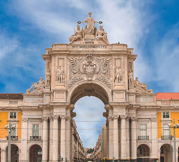 Lisboa Story Centre interactive exhibit with historical Lisbon timeline.