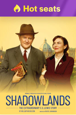 Shadowlands Westend show poster featuring two characters in period attire.