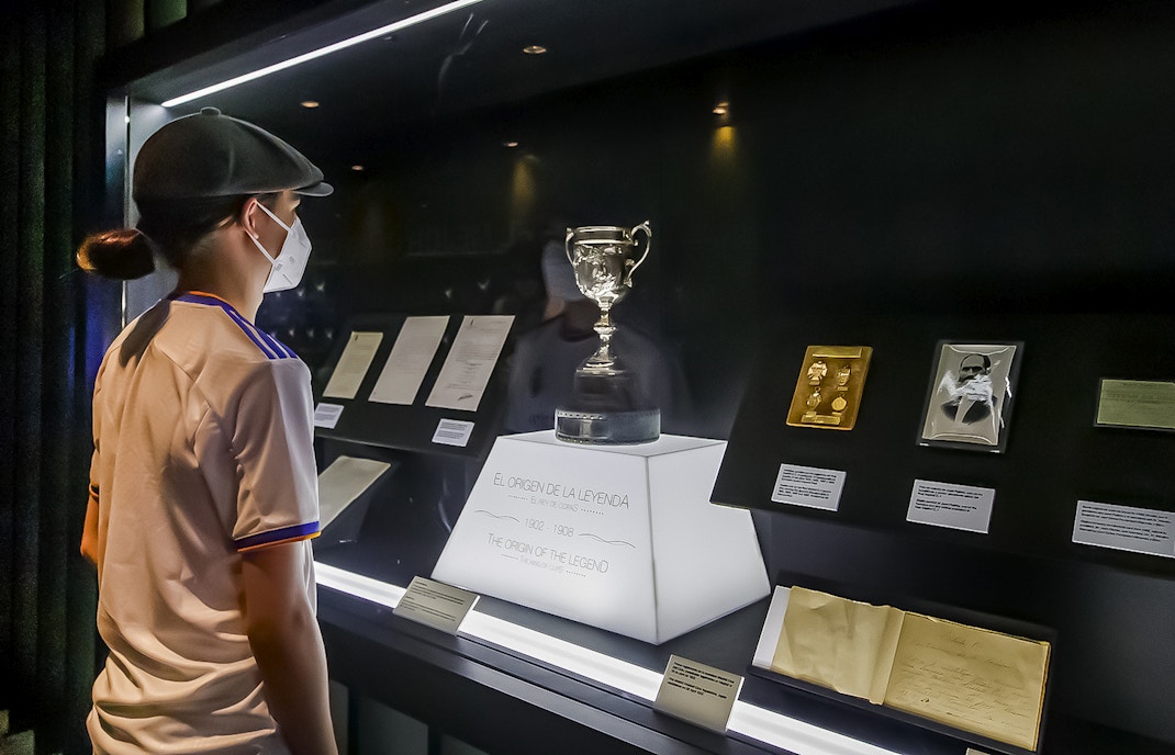 Tourists at Santiago Bernabéu Stadium, Madrid, exploring with direct entry tickets.