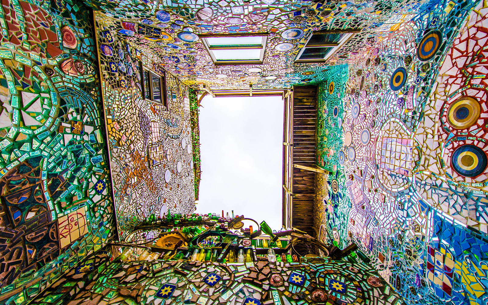 Colorful mosaic walls at Magic Gardens, Philadelphia.