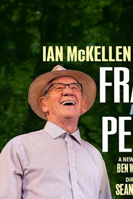 Frank and Percy comedy poster with two smiling men in front of a green background.
