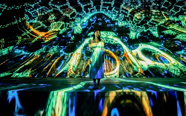 Immersive digital art display at Other World Art Gallery, REXKL.