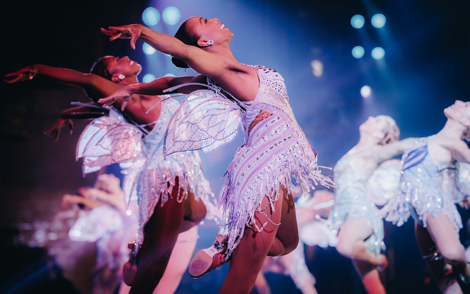 Rockettes performing at Radio City Christmas Spectacular in New York City.