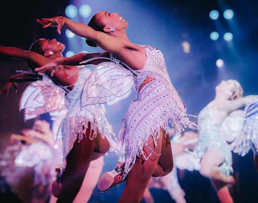 Rockettes performing at Radio City Christmas Spectacular in New York City.