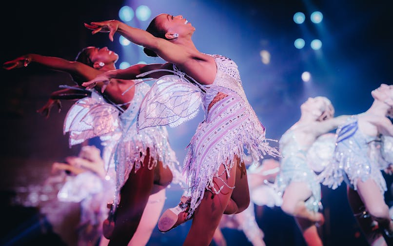 Rockettes performing at Radio City Christmas Spectacular in New York City.