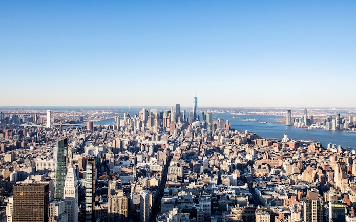 New York City skyline from Empire State Building Observatory.