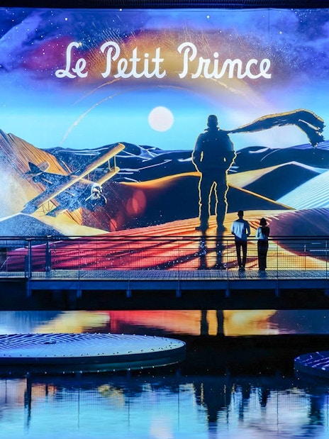 Immersive display of The Little Prince at Bassins des Lumières, Bordeaux.