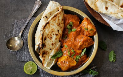 Indian naan and butter chicken