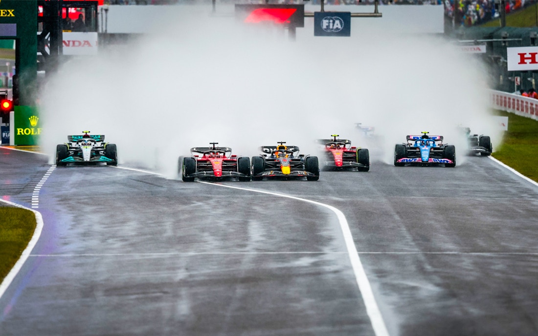 Alpine Formula car on track in 1970s - 1980s