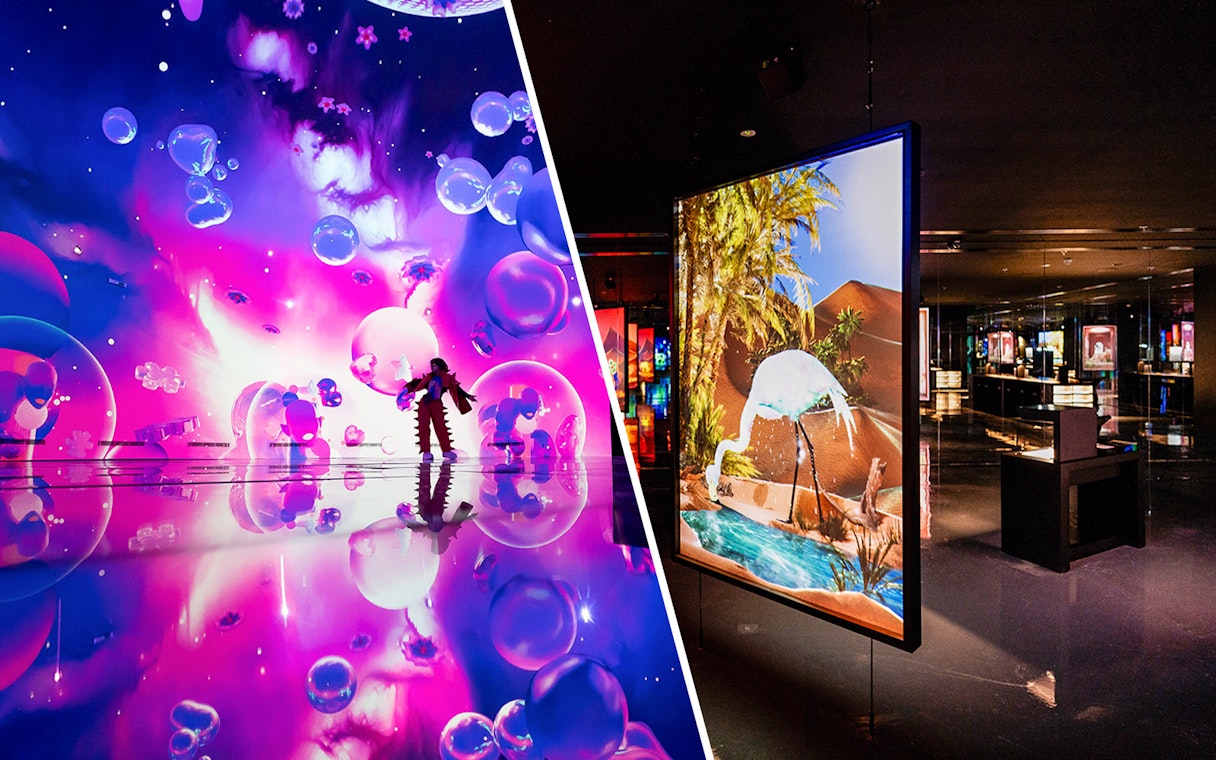 Colorful characters at House of Hype and ARTE Museum Dubai exhibit.