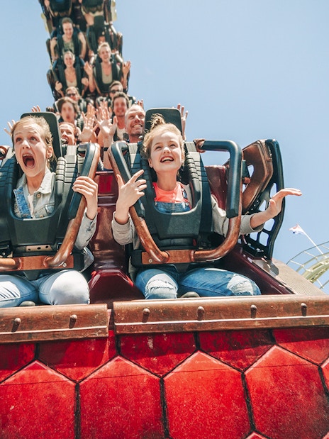 Guests enjoying a roller coaster ride at Efteling Theme Park.