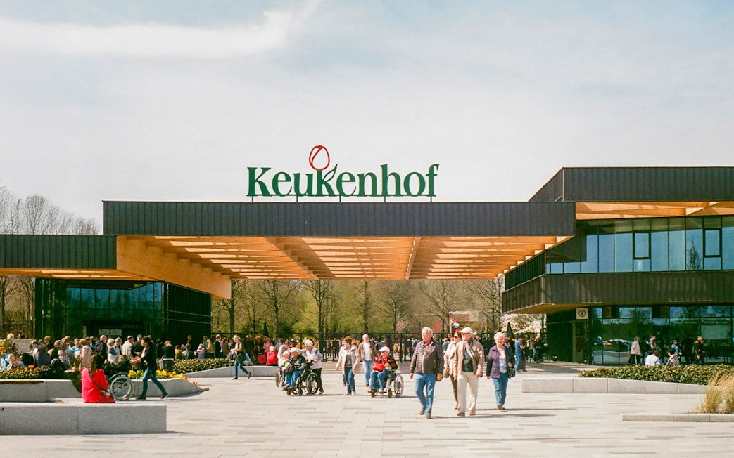 Visitors at the Keukenhof entrance in Lisse, Netherlands.