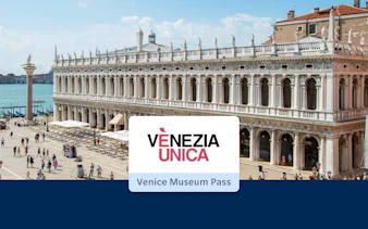 Venice Museum Pass with view of historic building and waterfront.