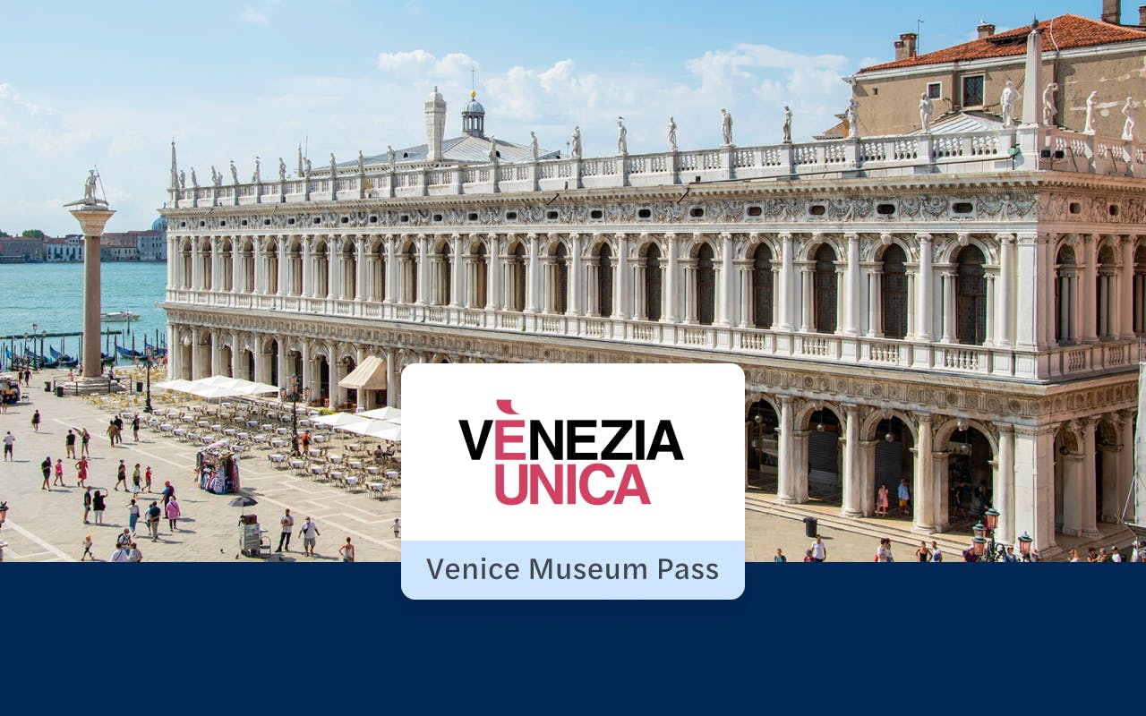 Venice Museum Pass with view of historic building and waterfront.