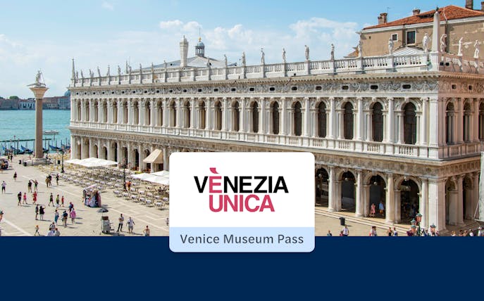 Venice Museum Pass with view of historic building and waterfront.
