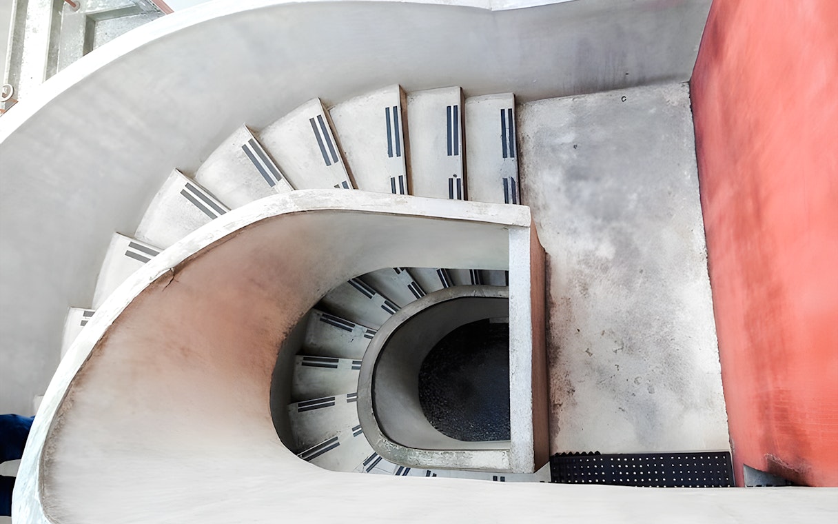 Spiral staircase at Museo Casa Estudio Diego Rivera y Frida Kahlo, Mexico City.