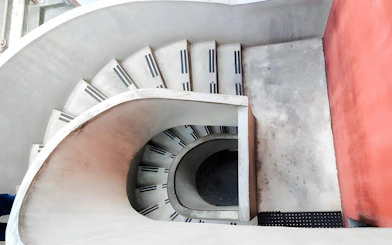 Spiral staircase at Museo Casa Estudio Diego Rivera y Frida Kahlo, Mexico City.