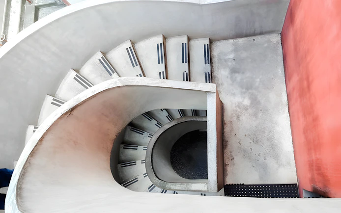 Spiral staircase at Museo Casa Estudio Diego Rivera y Frida Kahlo, Mexico City.