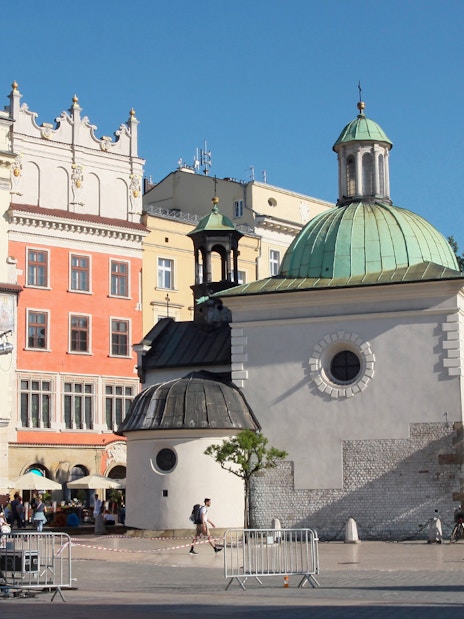 Krakow's Main Square with St. Adalbert's Church, part of the Combo - Krakow Airport Transfer + Attraction and Museum Pass.