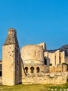 Kruje Castle with Skanderbeg Museum in Kruje, Albania, Europe.