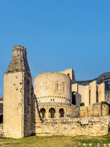 Kruje Castle with Skanderbeg Museum in Kruje, Albania, Europe.