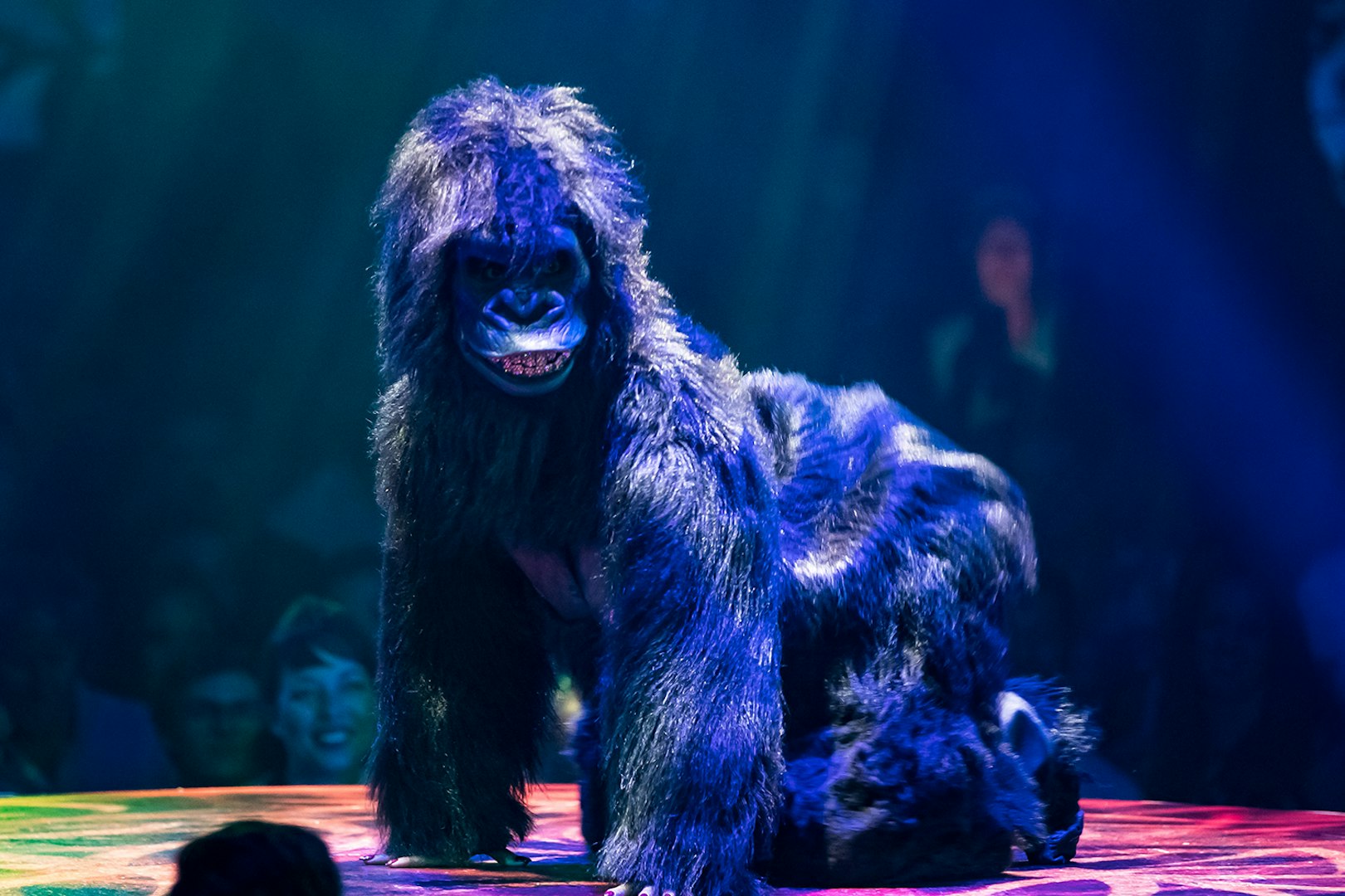 Gorilla costume performer on stage during Absinthe show.