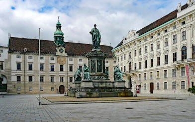 Hofburg Palace courtyard with Emperor Franz I statue, Vienna Old Town Walking Tour.