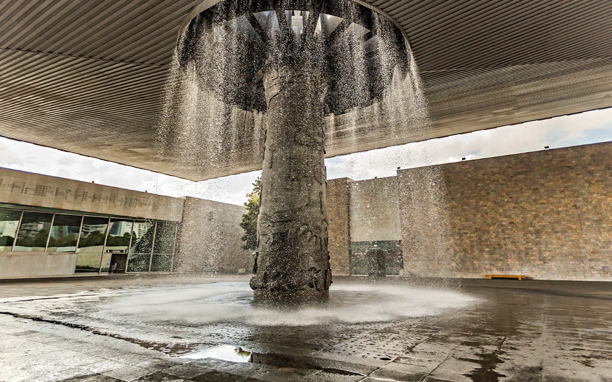 Fountain at the entrance of the National Museum of Anthropology, Mexico City.