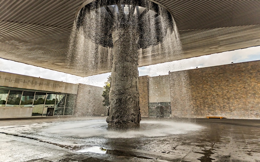 Fountain at the entrance of the National Museum of Anthropology, Mexico City.