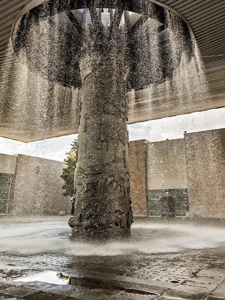 Fountain at the entrance of the National Museum of Anthropology, Mexico City.