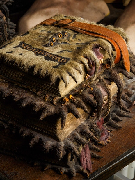 Monster book prop at Harry Potter London tour exhibit.