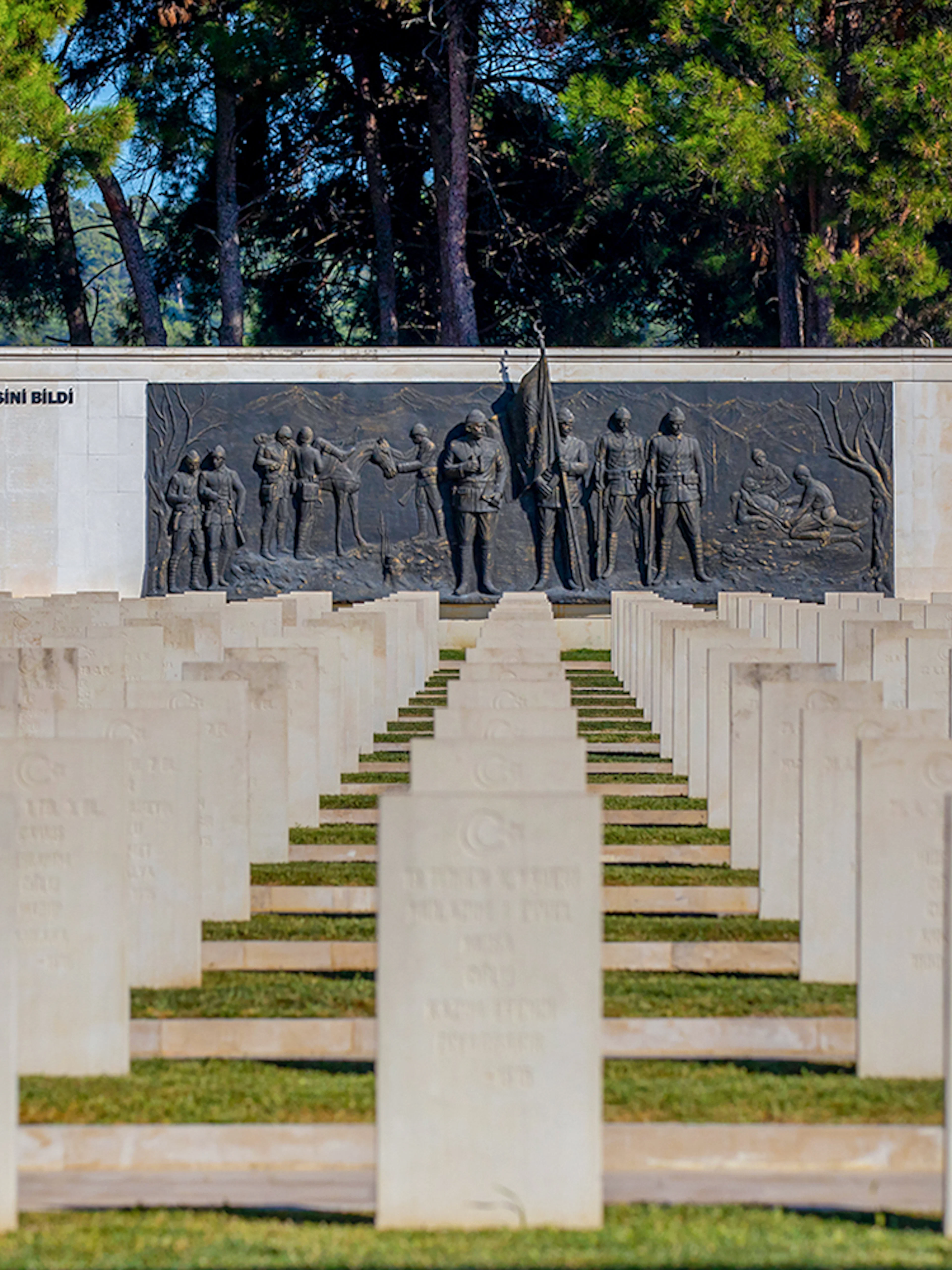 Cemetery and monument of Turkish soldiers in Gelibolu, Canakkale, Turkey.