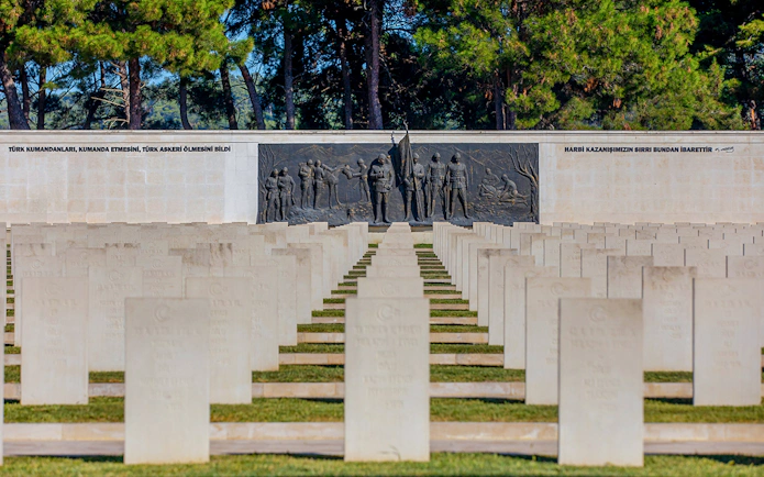 Cemetery and monument of Turkish soldiers in Gelibolu, Canakkale, Turkey.