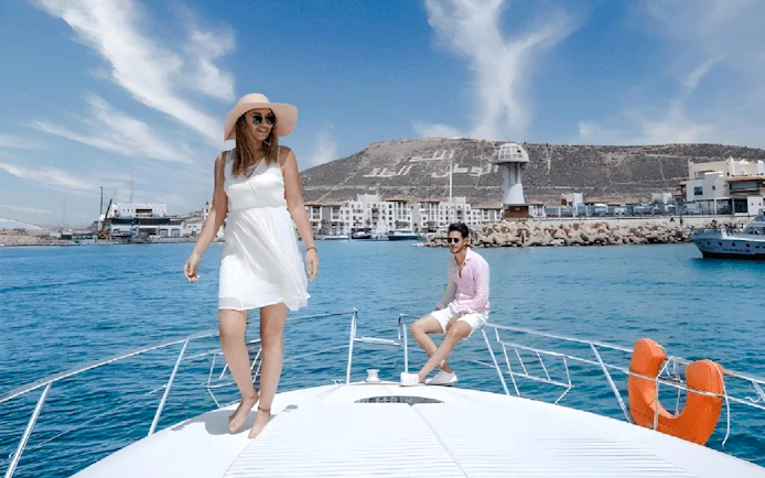From Taghazout: Agadir Coast Boat Trip with Fishing, Swimming and Barbecue Lunch