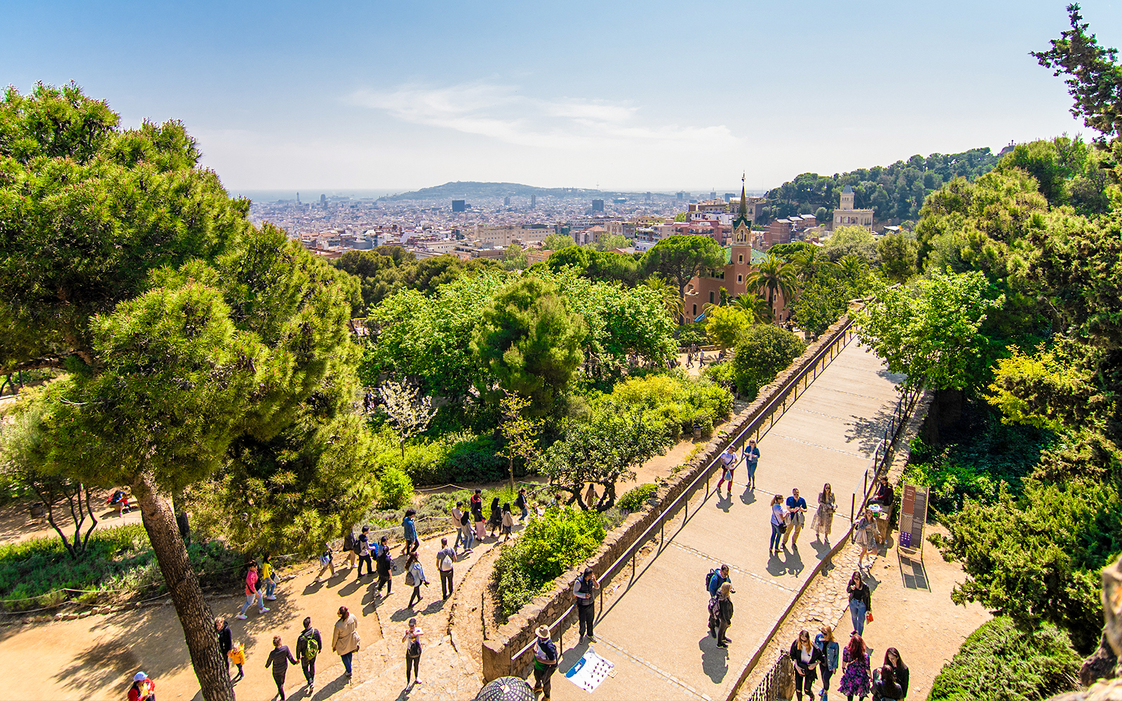 Panoramic view from Greek Theatre of Park Guell