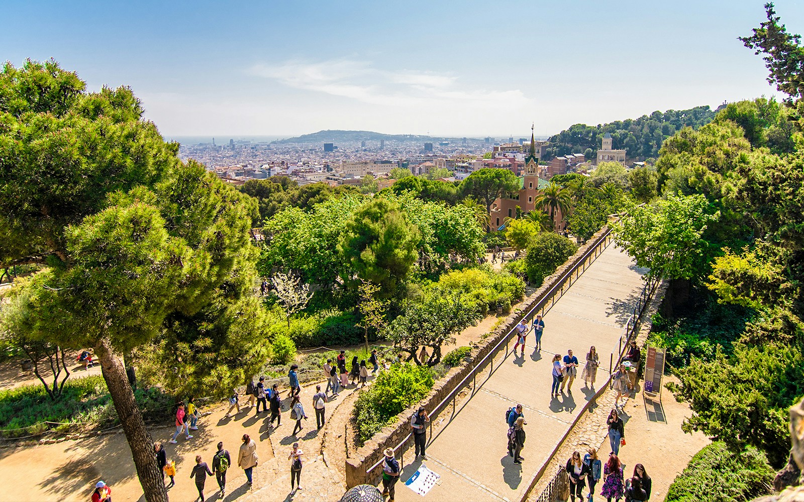 Panoramic view from Greek Theatre of Park Guell