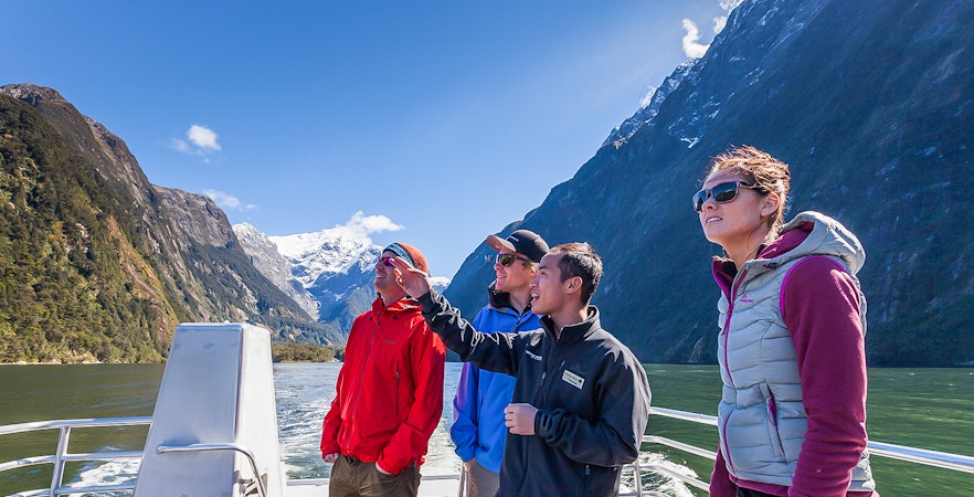 People on a Mitre Peak cruise