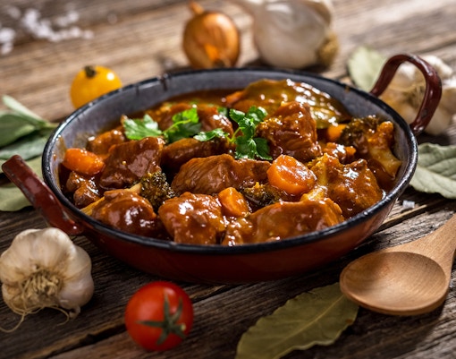 A dish of Beef Bourguignon