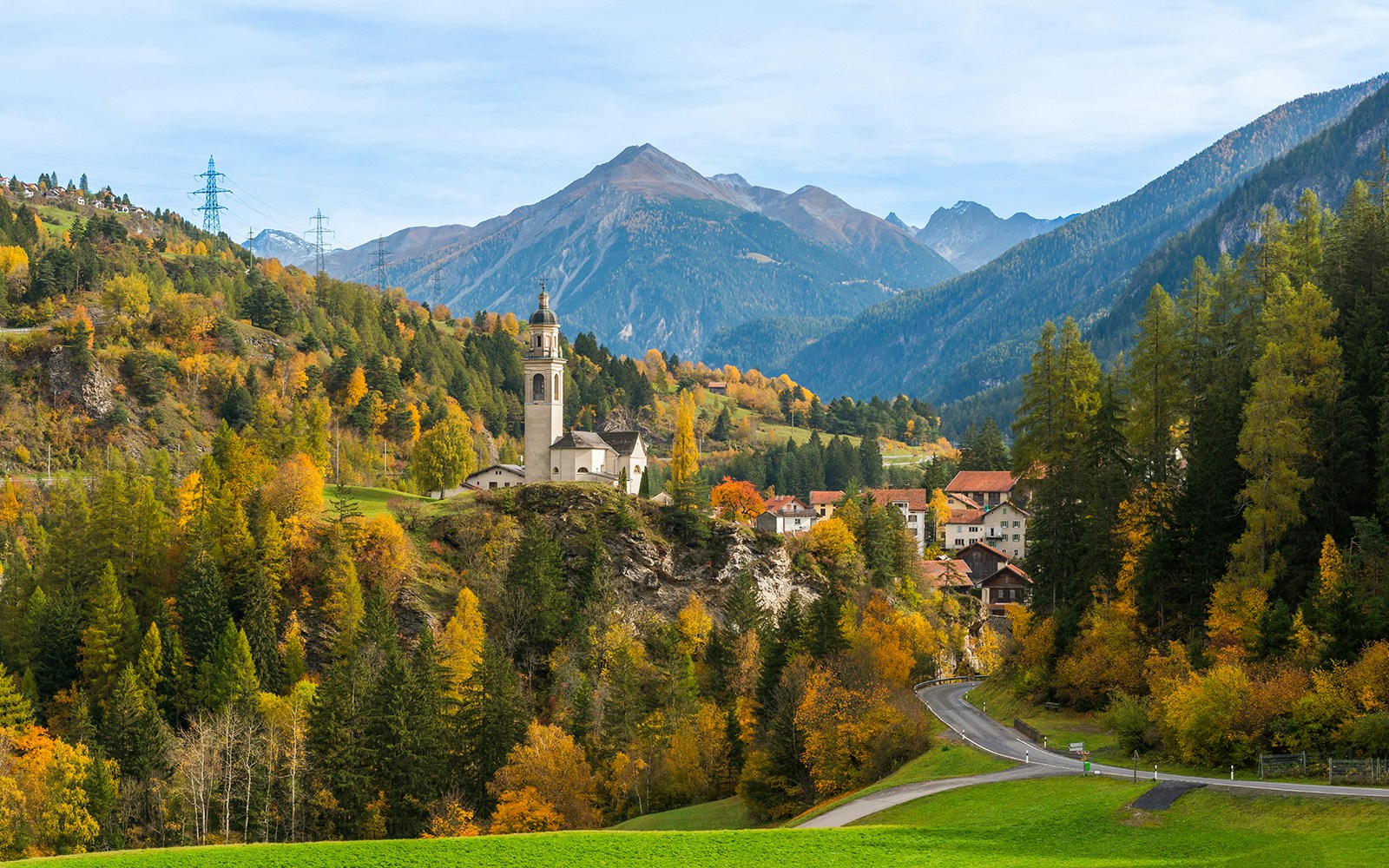 Village of Albula Alvra, Tiefencastel, Canton Graubünden, Switzerland