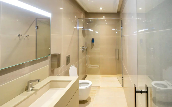 Restroom facilities at Primeclass Lounge, Zurich Airport Terminal E.
