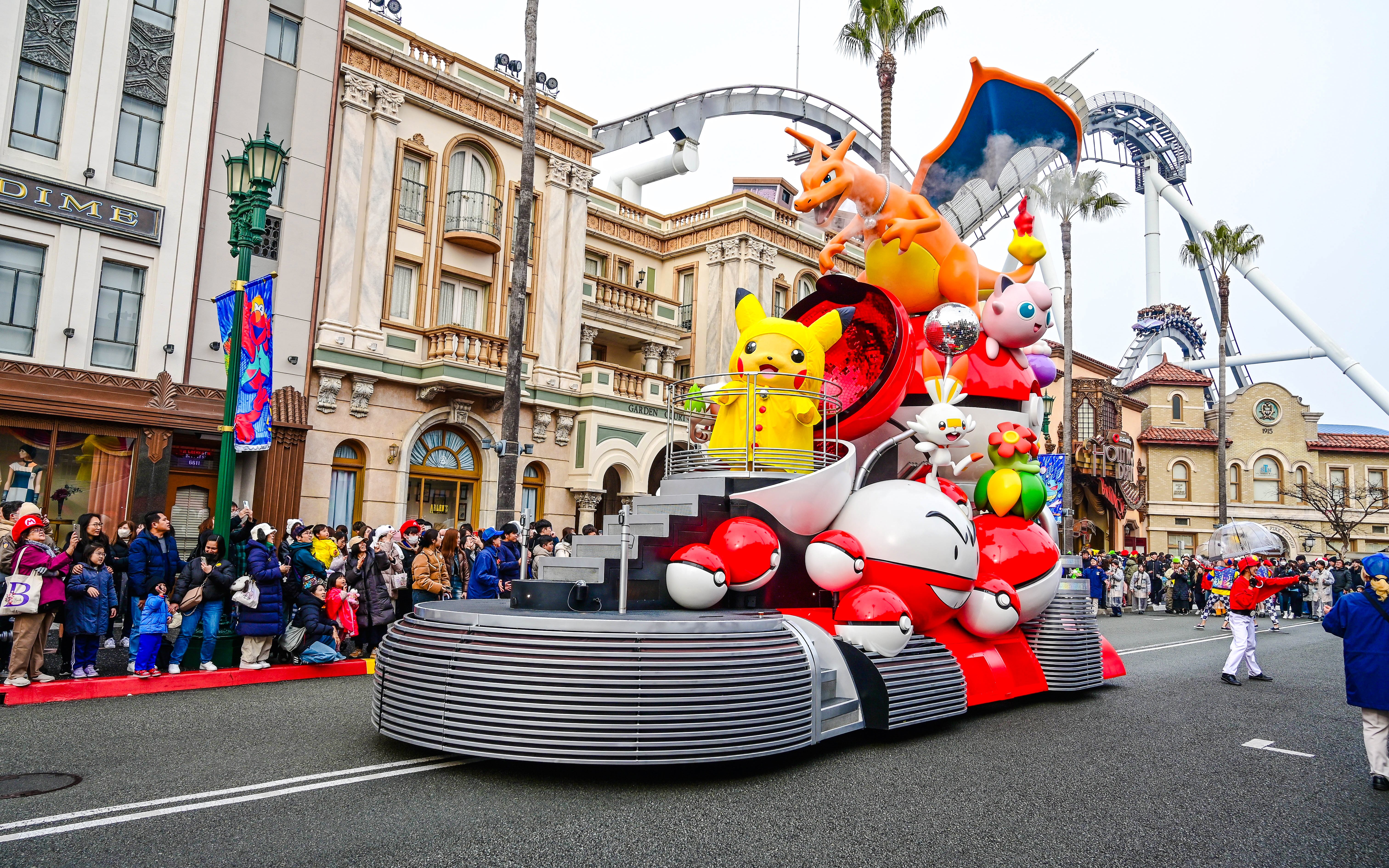 Parade float with Pokémon characters at Universal Studios Japan.