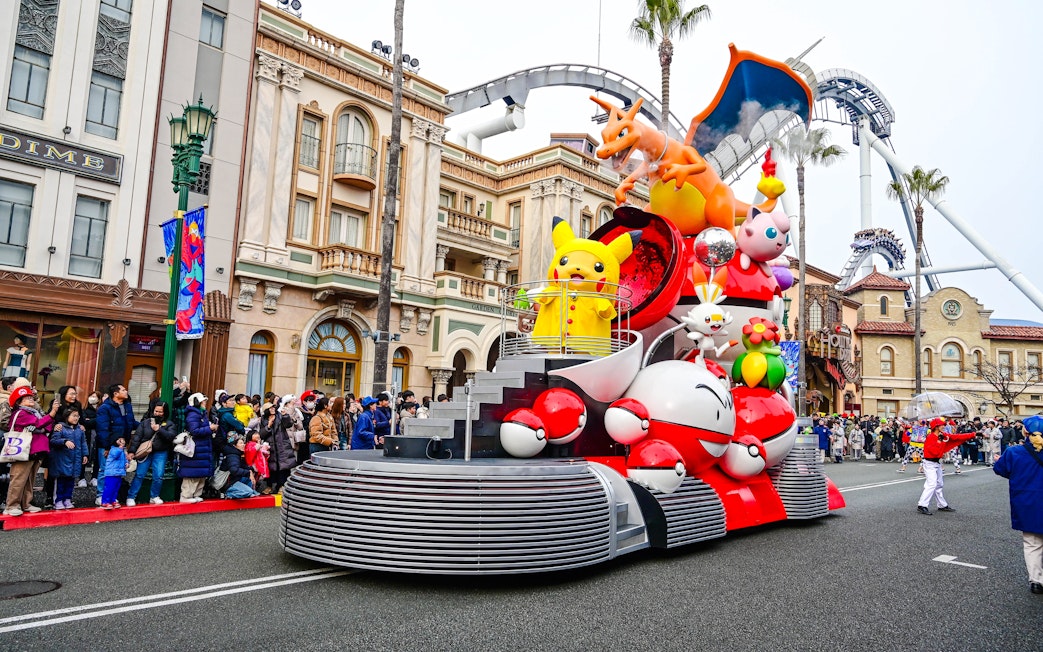 Parade float with Pokémon characters at Universal Studios Japan.