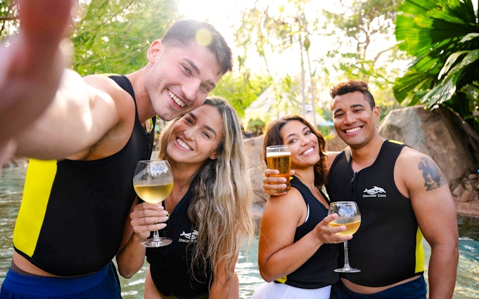 Group enjoying drinks at Discovery Cove Orlando.